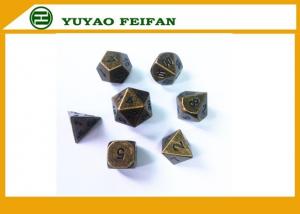 China Deluxe Metal Golden Polyhedral Game Dice Sets Golden RPG Game Dice Poker Accessories on sale