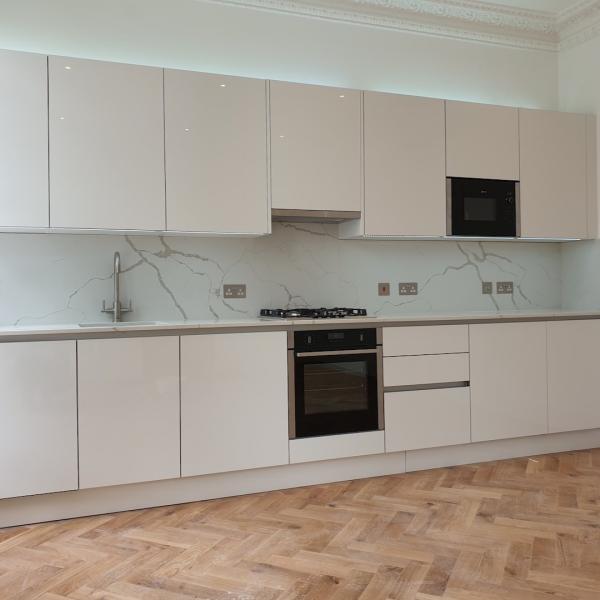 White High Gloss Cupboard Acrylic Kitchen Cabinet Modern Modular
