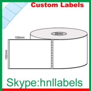 Wholesale Custom Thermal Label 102mmX150mm/1 Plain D/Thermal Roll Perm, Perfs, 400Lpr, 38mm core from china suppliers