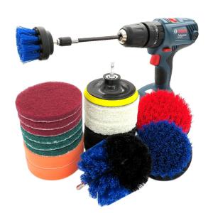 Wholesale 18 pc Drill Brush Attachment Set with 4 inch cloth Power Scrubber cleaning Brush from china suppliers