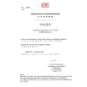 Everising Industrial Co Limited Certifications