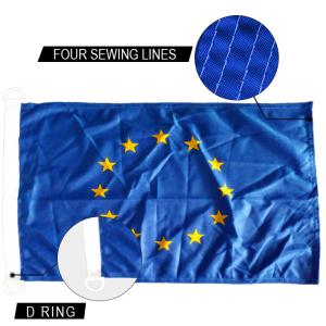 Wholesale 2x3' European Union Flag Knitted Polyester Single Reverse Indoor Outdoor Header from china suppliers