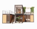 Modular Prefabricated Houses Made of Galvanized Steel Square Tubes for Office