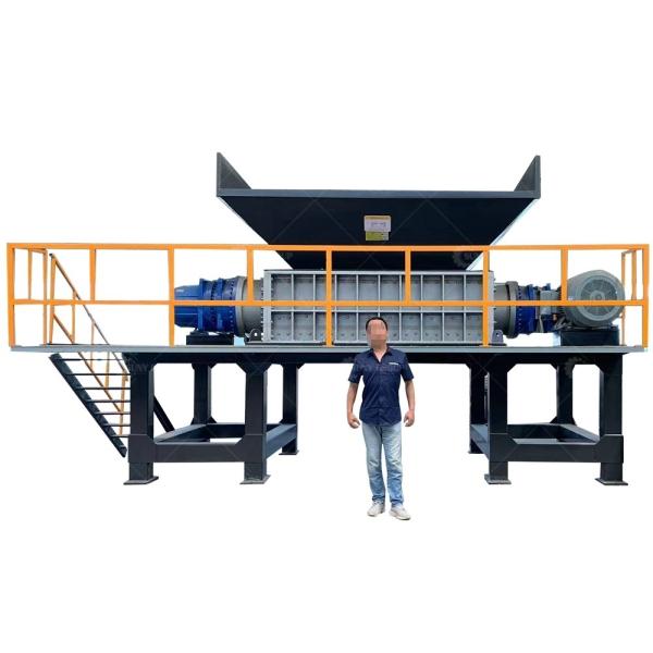 High Power 15000W Double Shaft Shredder For Household Waste With 9CrSi/D2/SKD-11