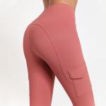 220gsm Ribbed Yoga Leggings With Side Tooling Pocket High Waist Squat Proof