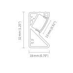 IP45 6063 Recessed Aluminium Led Profile Wall Corner Stair Aluminium Profile