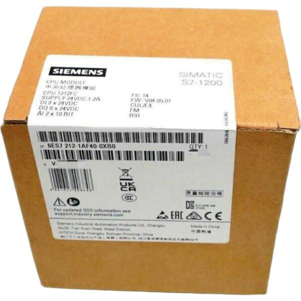 SIEMENS 6ES7212-1AF40-0XB0 SIMATIC S7-1200F, CPU 1212 FC, COMPACT CPU, DC/DC/DC,