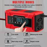 12V/10A PC Fireproof Material Motorcycle Battery Repair Charger for Lead Acid