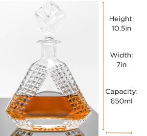 Wholesale Rubber Stopper Sealed Wine Decanter Crystal Glass Unique Shape Engraved Whisky Bottle from china suppliers