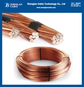 Wholesale 40% Conductivity Bare Copper Clad Steel 3#8AWG Ground Rod Conductor Wire CCS Electric from china suppliers
