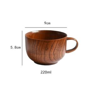 Wholesale Chinese Style Burly Wooden Drinking Cups 220ML 350ML With Handle from china suppliers
