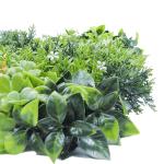 PE Plastic Artificial Plant Synthetic Wall Ornaments 50*50Cm Grass Flower Hedge
