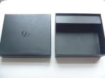 Black Custom Paper Packaging Boxes Printing Hot Stamping Black Foil Finish
