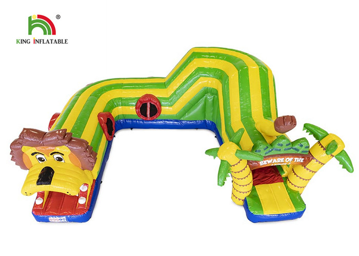 PVC Outdoor Lion Carton Bounce Obstacle Course 6.5*5.5*3.2m