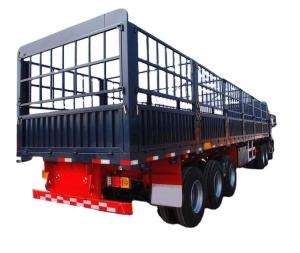 Wholesale 24V Electric System 60T 80T Tri Axle Animal Carrier Semi Trailer for Livestock Transport from china suppliers