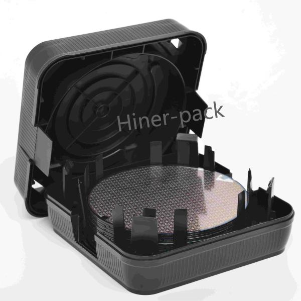 8 Inch Wafer Shipping Box Black Wafer Stack Boxes Antistatic Horizontal for