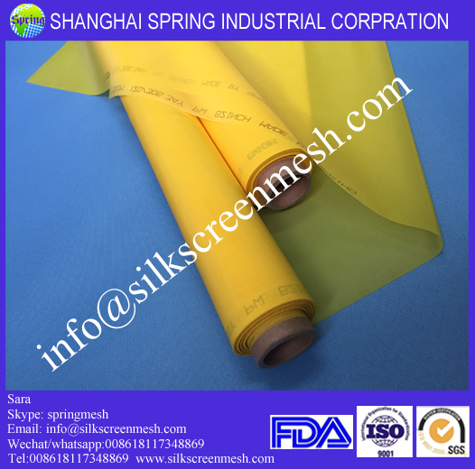 polyester monofilament plain mesh 120T white/yellow for color designs printing silk screen printing