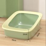 Pink Green Open Cat Litter Box Open Top Litter Box With Shield