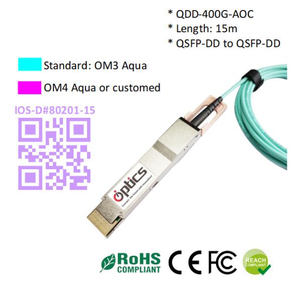 QSFPDD-400G-AOC1M-B2 400G QSFPDD to 2*200G QSFP56 AOC (Active Optical Cable)