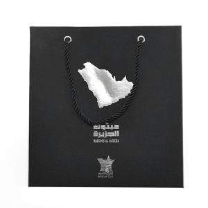 Wholesale Promotion 350g White Card Paper Bag With Handle Black Handbag Custom Logo Printing from china suppliers