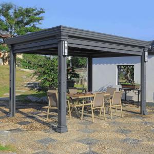 China 10x12 Aluminum Gazebo Villa Garden Leisure Shade Outdoor Aluminum Pergola With Canopy on sale