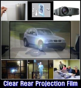 Wholesale 1.52x5 Meter transparent projection film , Holographic Rear Projection screen foil from china suppliers
