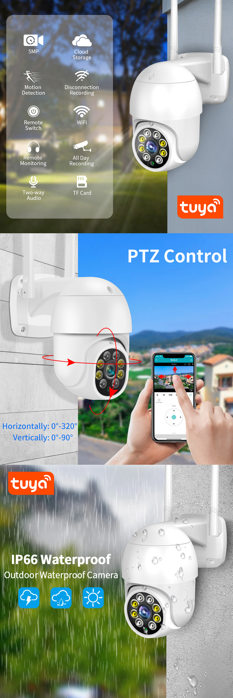 1080P PTZ 4X Zoom Night Full Color Wireless Waterproof H.264 Audio Security WIFI IP Camera Audio CCTV Surveillance