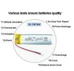 CB IEC62133 Li Ion Battery Pack 3.7V Lithium Battery 801345 450mAh Smart Home