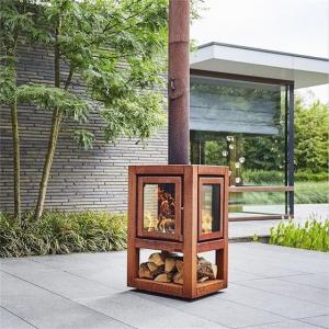 China Wood Burning Outdoor Metal Fireplace Corten Steel Stove For Patio Heaters on sale