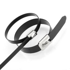 Wholesale Bunding Wires Self-locking Black Spray-Coated Metal Cable Ties PVC Stainless Steel Cable Ties from china suppliers