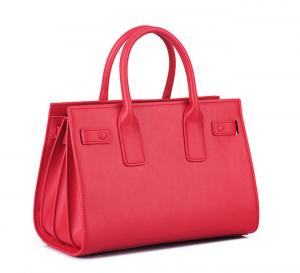 China high quality red women genuine leather handbag trendy  tote bag RY-T07 on sale
