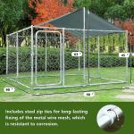 Outdoor Dog Kennels for Large Dogs with Roof, Heavy Duty Metal Dog Enclosures