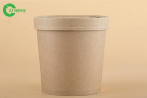 China Durable Paper Gelato Cups With Lids , Hot Food Beverage Paper Food Cups 480ml on sale