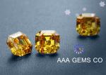 Princess Fancy Cutting Decoration Colored Moissanite Champagne Orange Color