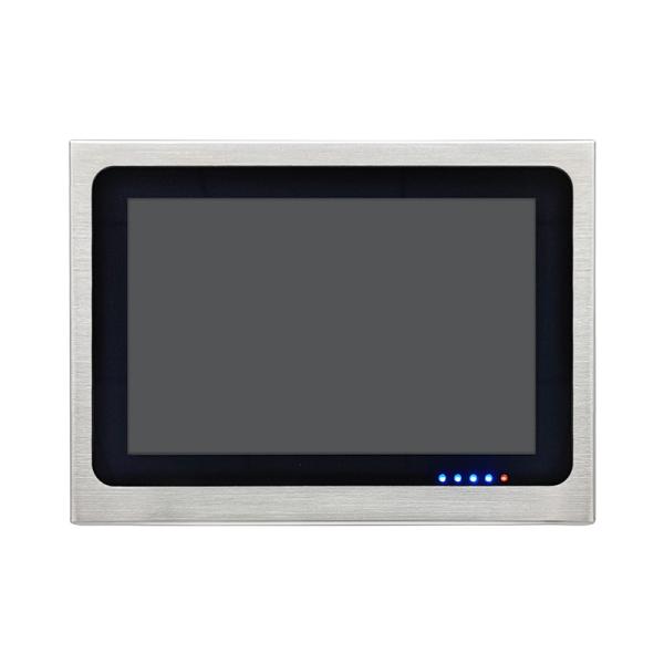 10" Stainless Steel Panel Capacitive Touch Monitor 12V DC Input Embedded Mount