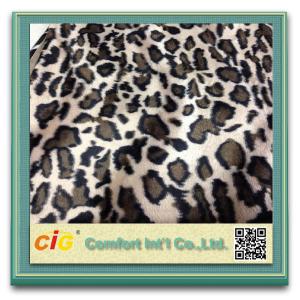China Animal Printed Realistic Faux fur Fabric For Scarf Garment / Coat , Soft Long Pile Fake Fur Material on sale