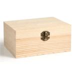 Hot Sale Customized Unfinished Pine Wood Box Natural DIY Craft Stash Boxes with