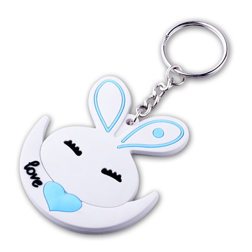 Wholesale Bulk Fashion Gift Custom Logo Rubber PVC Cartoon Letter Silicone Keychain For Business Gift
