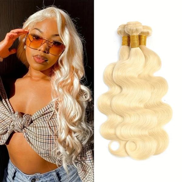 Wholesale Double Drawn Vietnamese Virgin Human Hair 613# Blonde Colored Body