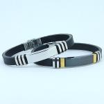 Factory Direct Stainless Steel High Quality Silicone Bracelet Bangle LBI54