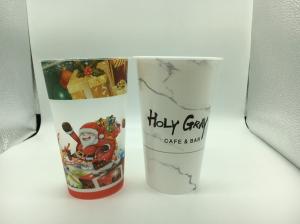 Wholesale Cold Drink Printed Plastic Cups with lid Hard / PP Plastic Injection Bubble Tea Cup from china suppliers