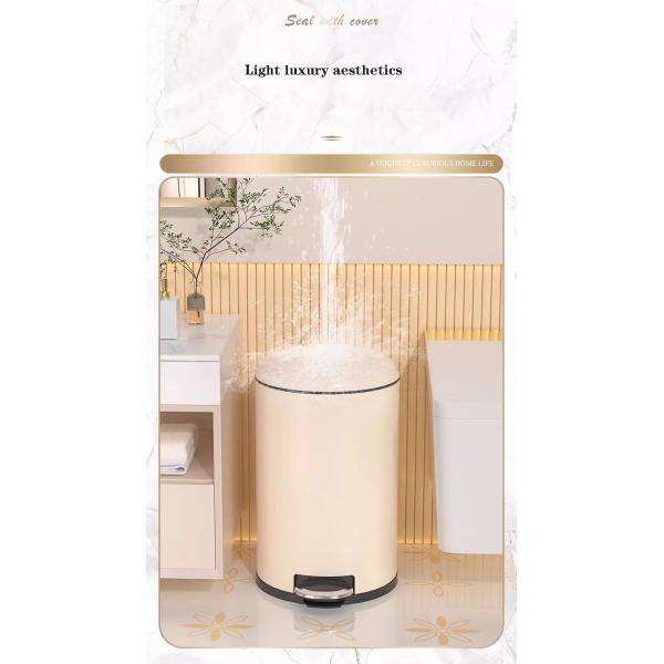 Hotel & Restaurant Waste Bin Round Stainless Steel Pedal Trash Can