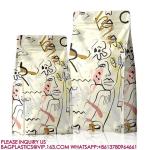 Compostable Flat Bottom Kraft Paper Coffee Pouch Packaging Bags With Valve And