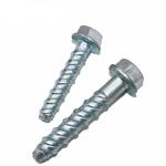 Round Head 1/4 Inch HEX Concrete Screws 1-1/4 Inch Length Coarse Thread DIN