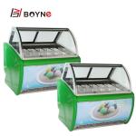Arc Shape 450W Ice Cream Display Fridge For Milk Tea Shop