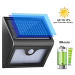 Black Solar Powered LED Wall Light 30 55 20 10 LEDs , LED Garden Wall Lights