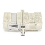 Metal Case Fiber DX LC UPC Duplex sm Adapter with Flange Low Insertion Loss of 0