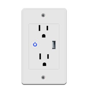 Wholesale FCC ROHS Smart Plug Socket AU UK Wifi Usb Outlet Two AC Sockets from china suppliers