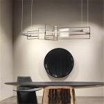 LED Golden Tan Hardware Plating + Acrylic Geometric metal Modern Pendant Light