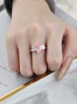 Large Size 3.52ct Pink Lab Created CVD Diamond Ring Oval Shape 18k White Gold